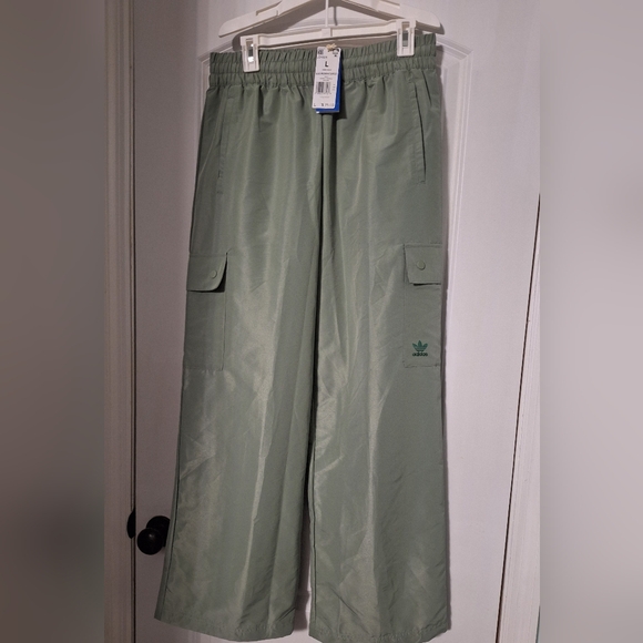 adidas Women's Sage Green Cargo Joggers - Picture 2 of 5
